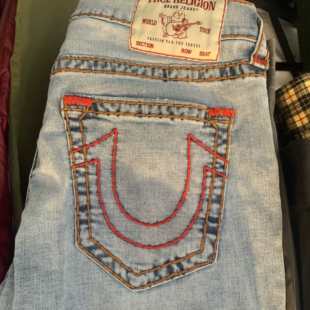 True Religion Women's Rocco Relaxed Skinny Blue Jeans
